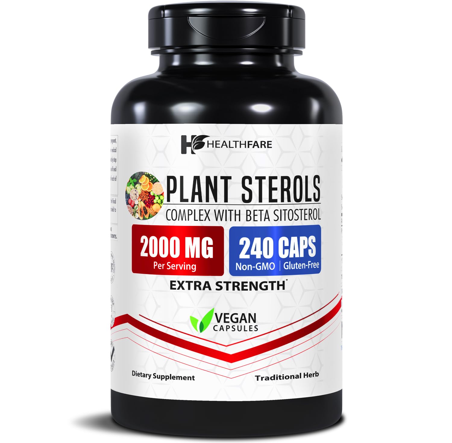 Healthfare Plant Sterols Capsules 2000mg | 240 Vegan Capsules | Beta Sitosterol & Phytosterol Complex | Plant-Based Supplement | Non-GMO & Gluten-Free | Made in the USA Healthfare uk supplements