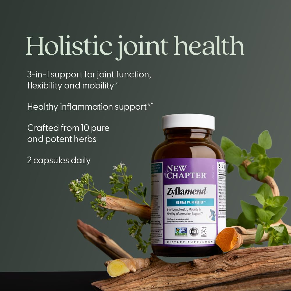 New Chapter Zyflamend™ Joint Supplement & Herbal Pain Relief – 10-in-1 Superfood Blend with Turmeric, Ginger & Green Tea - for Healthy Inflammation Response, Mobility & Flexibility, 180 Capsules New Chapter uk supplements