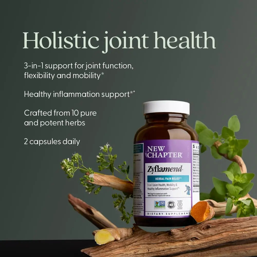 New Chapter Zyflamend™ Joint Supplement & Herbal Pain Relief – 10-in-1 Superfood Blend with Turmeric, Ginger & Green Tea - for Healthy Inflammation Response, Mobility & Flexibility, 60 Capsules New Chapter uk supplements