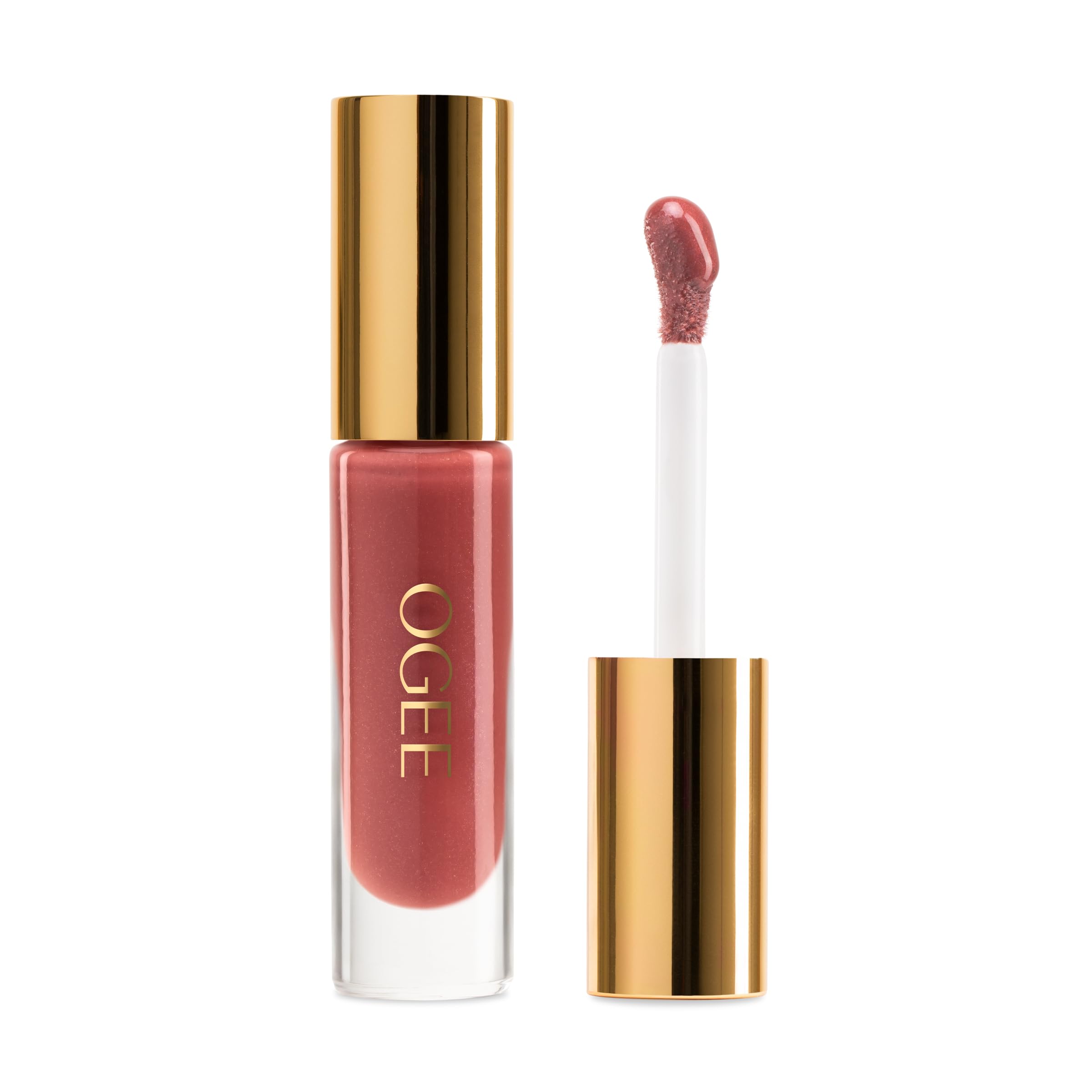 Ogee Beyond Clean Lip Gloss - Certified Organic Lip Gloss for Women - Effortlessly Plump, Hydrate & Add High-Shine Color, Freesia - Desert Rose Shimmer Ogee uk supplements