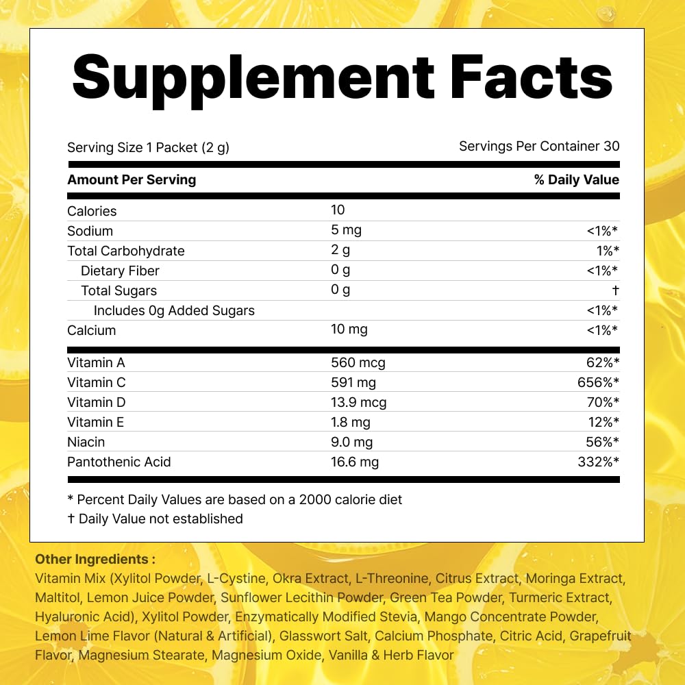 VITALBEAUTIE Super Retinol - Ingestible Liposomal Retinol & Vitamin C 1000mg Powder - Vegan K-Beauty Skin Supplement for Radiant Glass Skin & Tone, Dark Spot Care, 30 Packets VITALBEAUTIE uk supplements