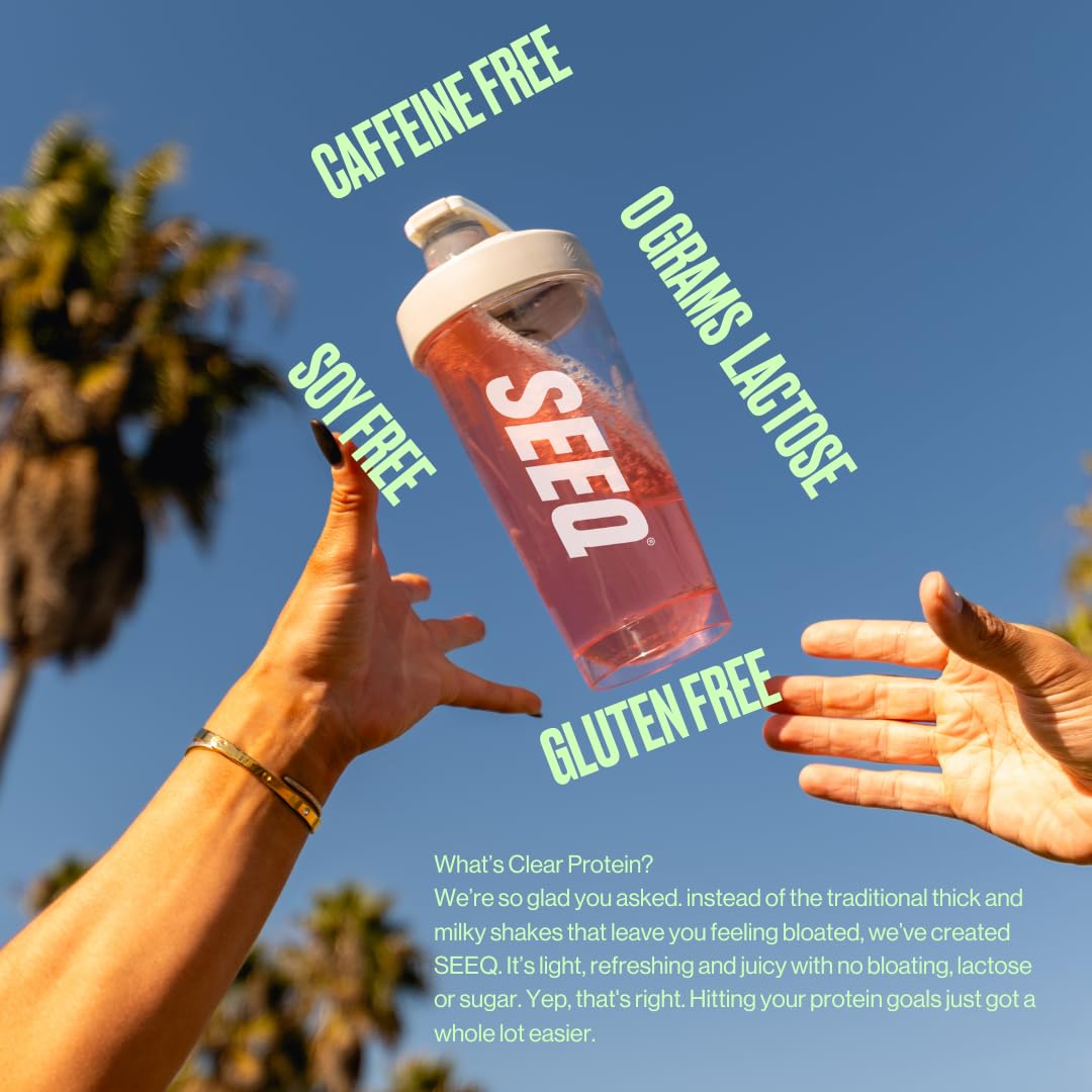 SEEQ Clear Protein Powder - Watermelon Wave - 22 Servings - 22g Clear Whey Protein Isolate - Zero Sugar - 0g Lactose - Allergen Friendly - GLP1 Support - Bone Health SEEQ uk supplements