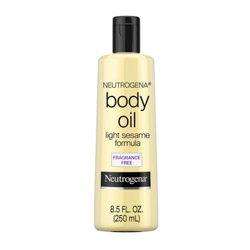 Neutrogena Body Oil, Light Sesame Formula, Fragrance Free, Lightweight Moisturizing Body Oil for Silky, Soft Skin