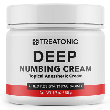 Treatonic Maximum Strength Numbing Cream: Numbing Cream for Discomfort, Burn, Itch & Pain Relief - Fast-Acting, Soothing Topical Anesthetic with Menthol & Emu Oil for Hemorrhoid Treatment – 1.7oz Treatonic uk supplements