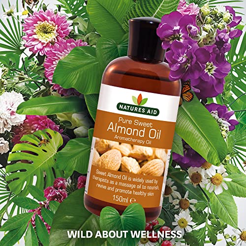 Natures Aid Almond Oil, Pure, Sweet Almond Oil, Massage Oil, Suited to Dry, Sensitive Skin natures aid uk supplements