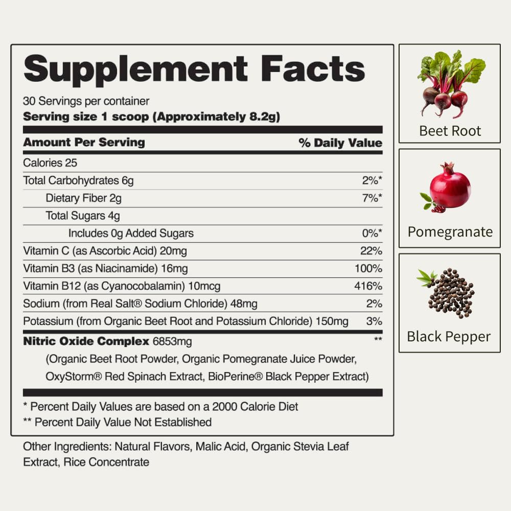 Snap Supplements USDA Organic Beet Root Powder, 3-in-1 Nitric Oxide Supplement Snap Supplements uk supplements
