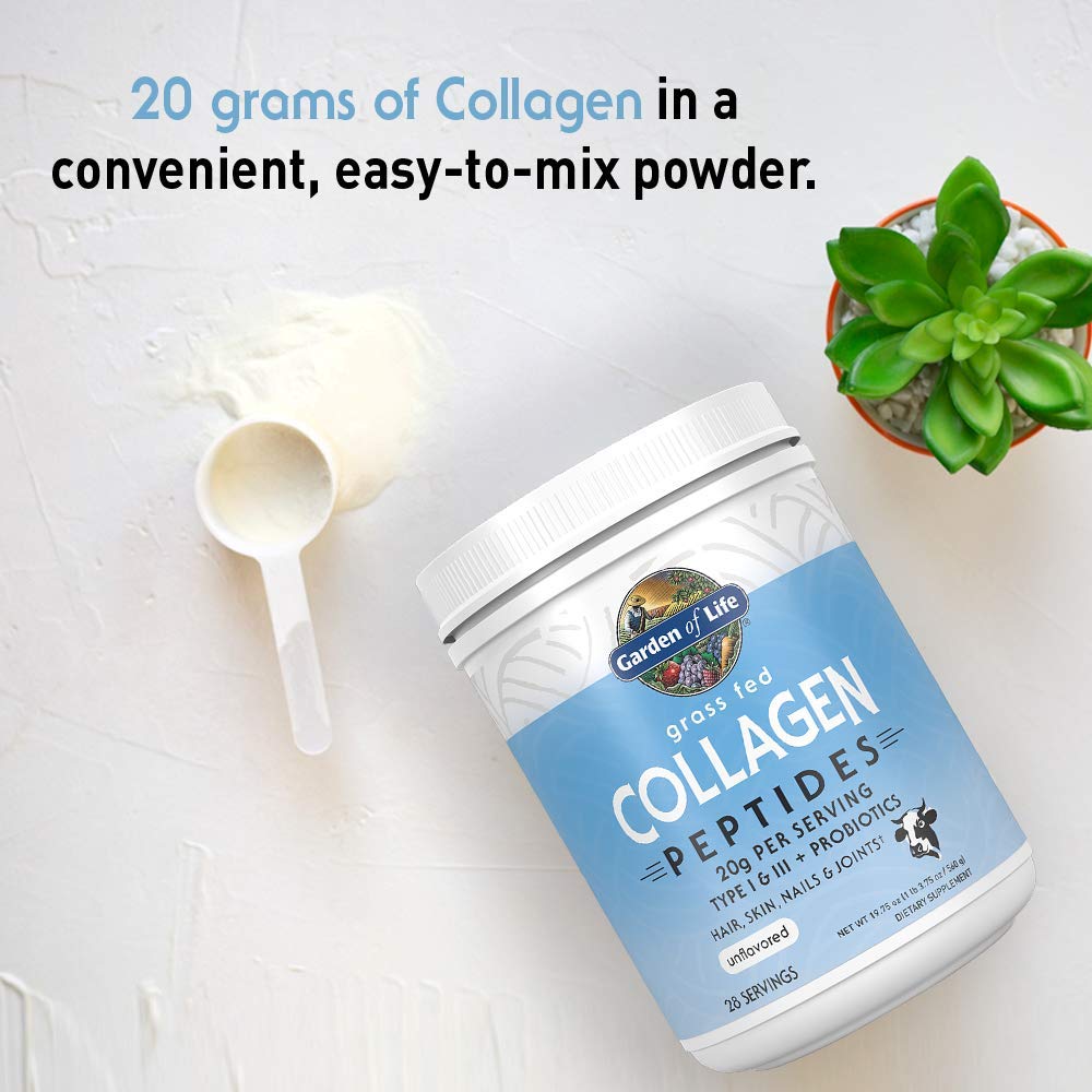 Garden of Life Grass Fed Collagen Peptides Powder Unflavored Collagen Powder for Women Men Hair Skin Nails Joints, Hydrolyzed Collagen Protein Supplements, Collagen for Women & Men, 28 Servings Garden of Life uk supplements