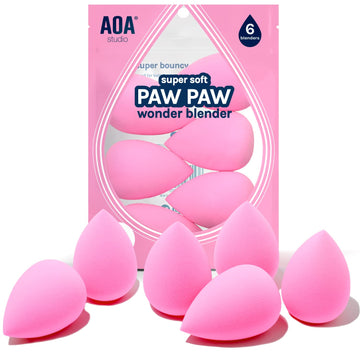 AOA Studio Collection makeup Sponge Set Latex Free and High-definition Set of 6 makeup Wonder blender For Powder Cream and Liquid, Super Soft Wonder Beauty Cosmetic AOA STUDIO uk supplements