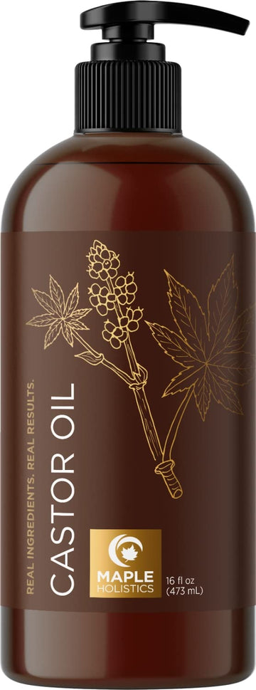 Pure Castor Oil for Body & Skin Care Great for Wraps & Compresses - Castor Oil for Hair Skin Maple Holistics uk supplements