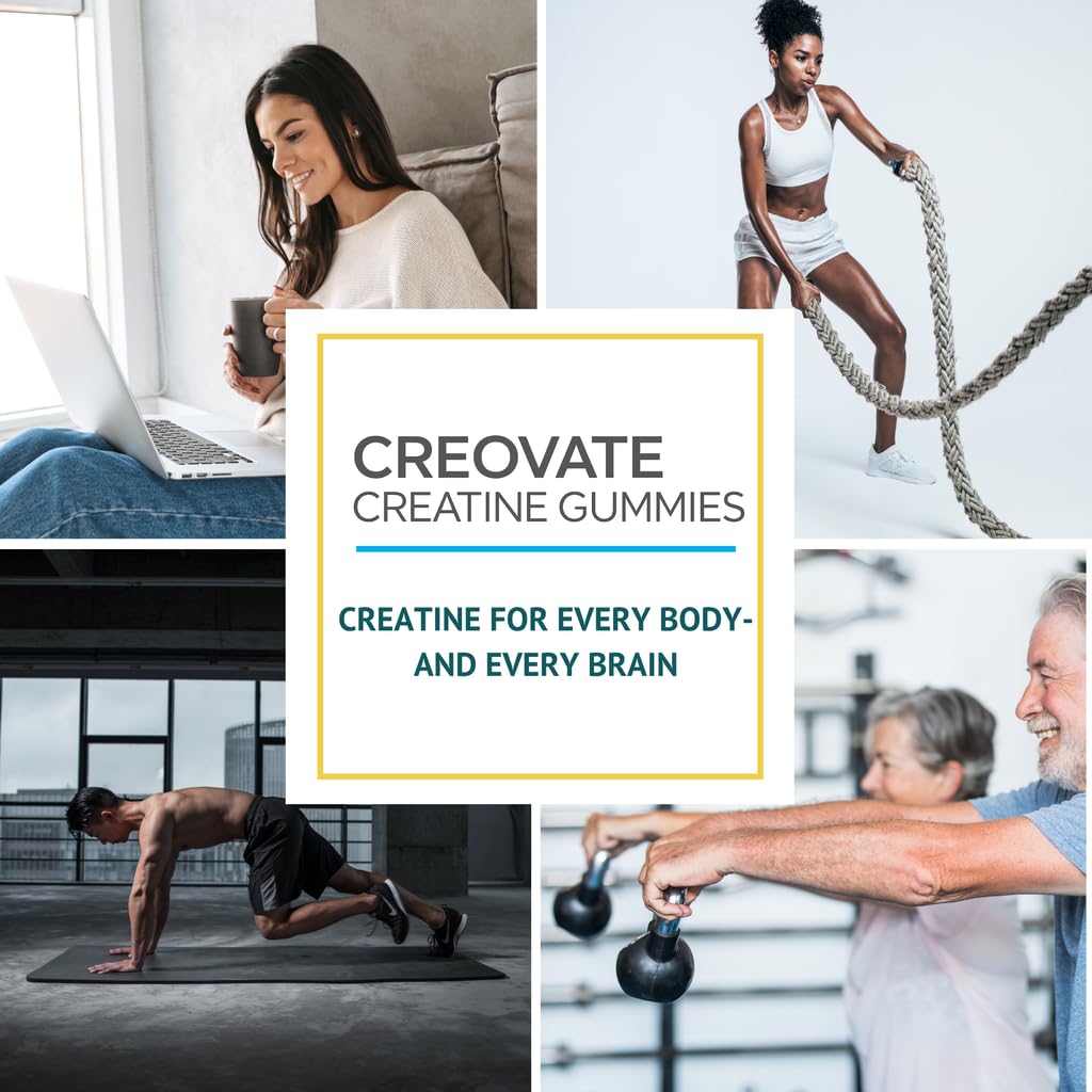 Consult Health CREOVATE CREATINE MONOHYDRATE Gummies 5g Dose for Men & Women to Support Muscle, Strength, Recovery, Cognitive Health & Memory, Zero Sugar, Gluten Free, Natural Lemon, 90 Count Consult Health uk supplements