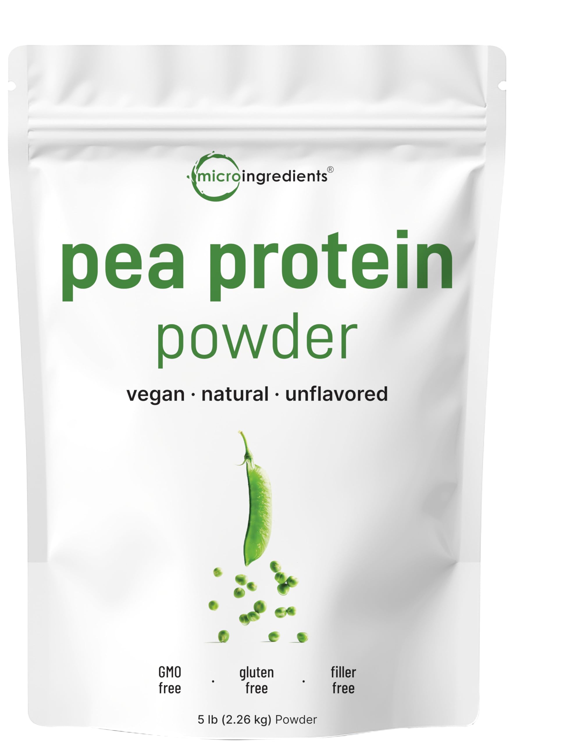 Micro Ingredients North American Grown, Pea Protein Powder, 5 Pounds | Plant Based, Unflavored | Complete Vegan Protein Source with BCAAs & EAAs – 27g Serving | Non-GMO, Keto Friendly Micro Ingredients uk supplements