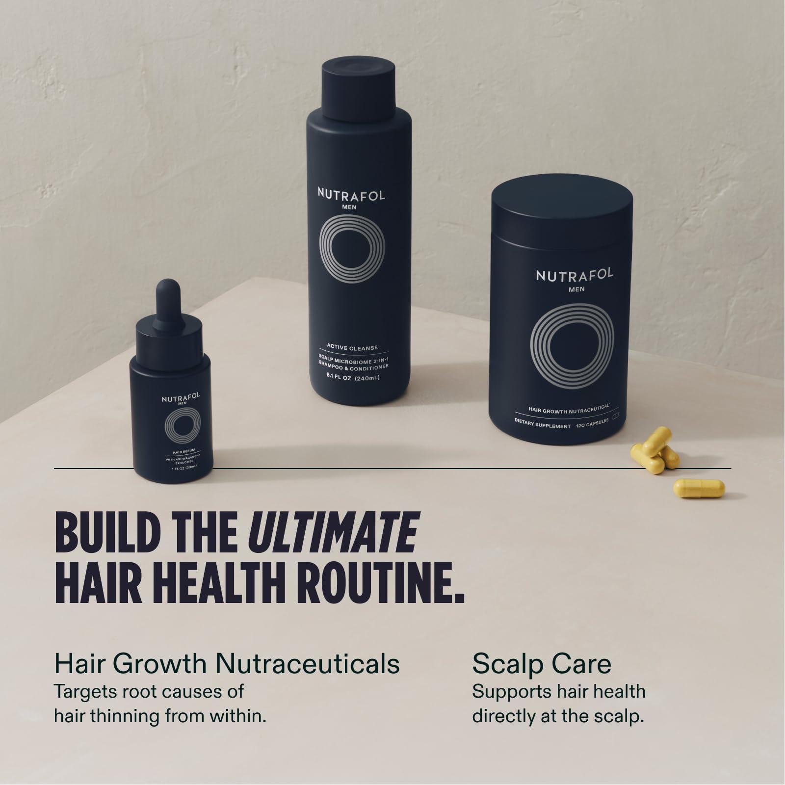 Nutrafol Men's Hair Growth Supplements, Clinically Tested for Visibly Thicker Hair and Scalp Coverage, Dermatologist Recommended - 1 Month Supply Nutrafol uk supplements