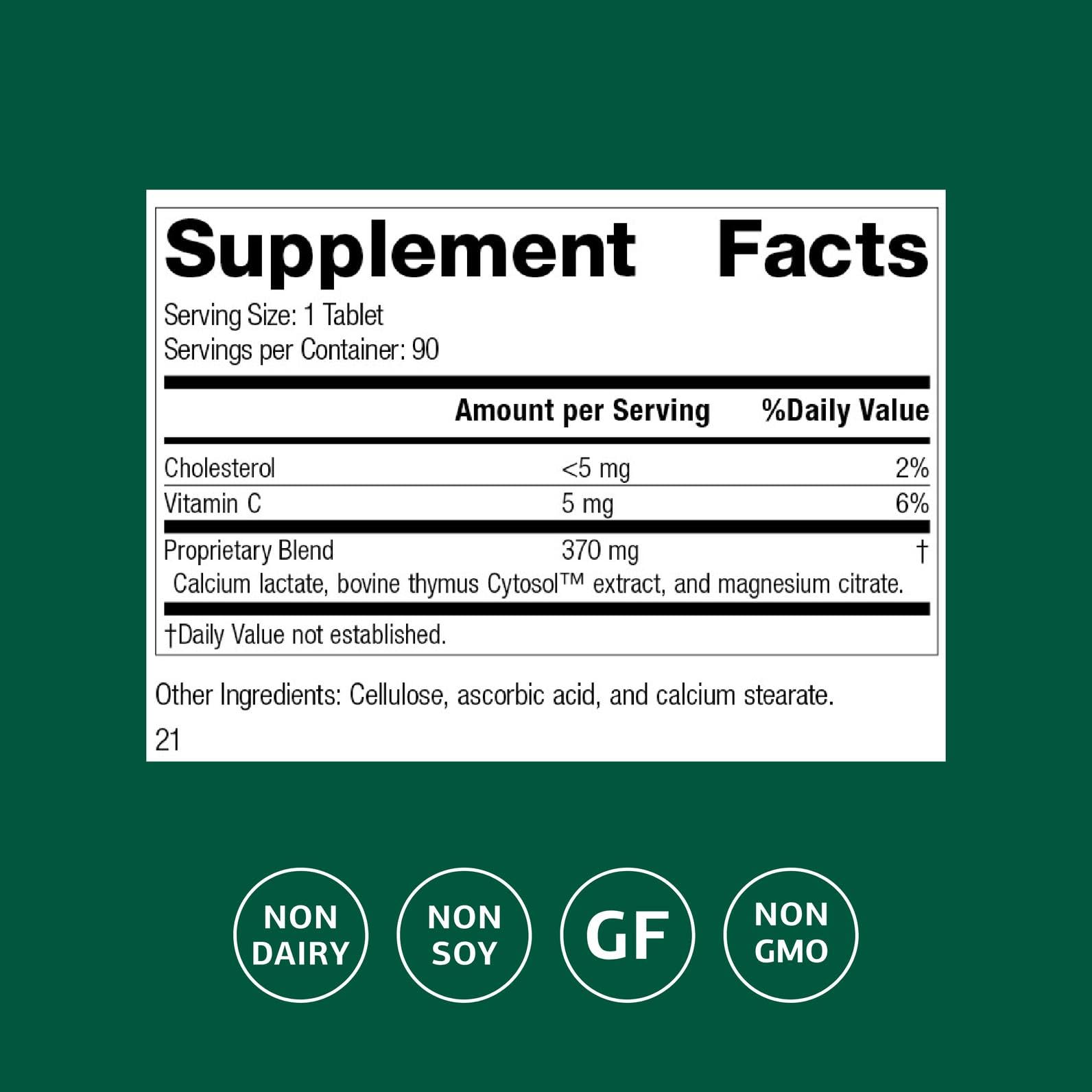 Standard Process Thymex - Cytosol Extract Dietary Supplement for Immune Health - Gluten-Free, Non-Dairy, & Non-Soy - 90 Tablets (90 Servings) Standard Process Inc. uk supplements