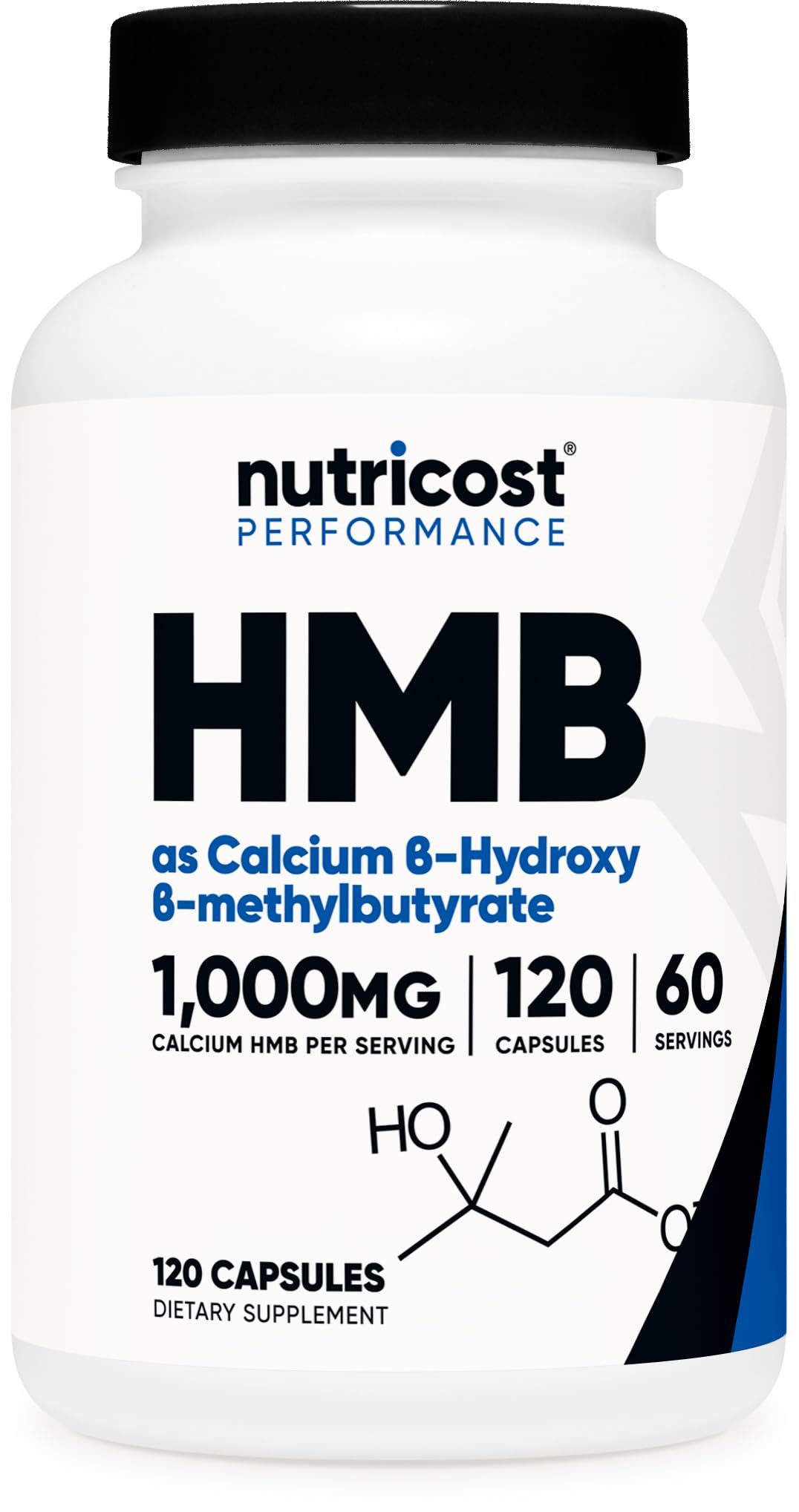 Nutricost HMB (Beta-Hydroxy Beta-Methylbutyrate) 1000mg (120 Capsules) - 500mg Per Capsule, 60 Servings - Gluten Free and Non-GMO Nutricost uk supplements