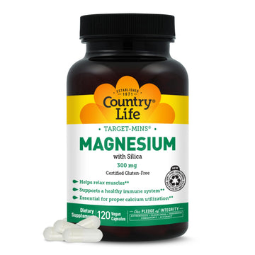 Target-Mins Magnesium with Silica 300 mg 120 Vegetarian Capsules Country Life uk supplements