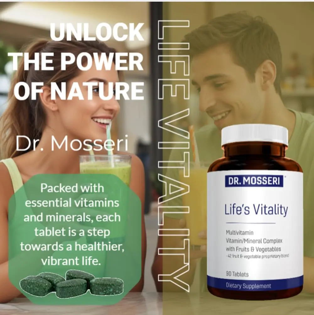DR. MOSSERI Life's Vitality Vegan Multivitamin for Men & Women – Non-GMO Formula with 42 Fruits and Vegetables, Daily Multivitamin and Mineral Complex DR. MOSSERI uk supplements