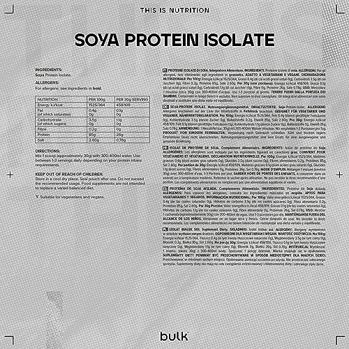 Bulk Soya Protein Isolate Powder, Vegan Protein Shake, Salted Caramel, 1 kg Bulk uk supplements