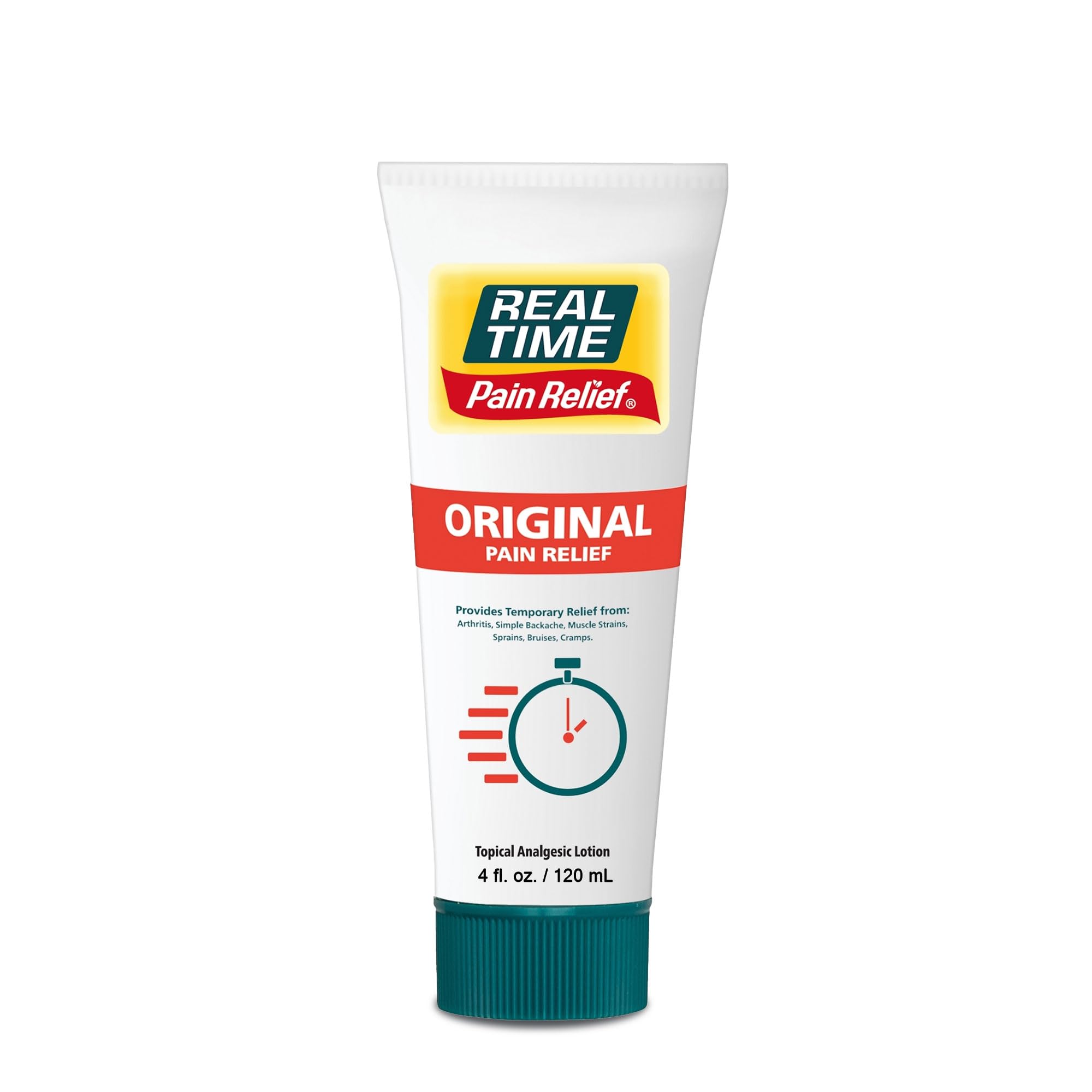 Real Time Pain Relief Cream 4oz Tube | 17 Natural Ingredients: 1.25% Menthol, Arnica & MSM | Muscle Strain & Joint Discomfort Relief for Arthritis, Cramps, Sprains, Bruises, Hands, Back & Knee Pain Real Time Pain Relief uk supplements