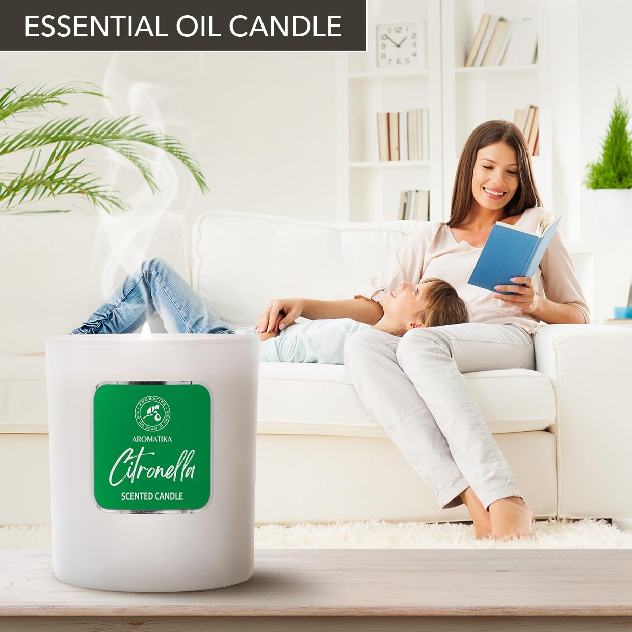 Scented Candle Citronella 200g - Aromatherapy Candle - Soy Wax Candles for Home Scented AROMATIKA uk supplements