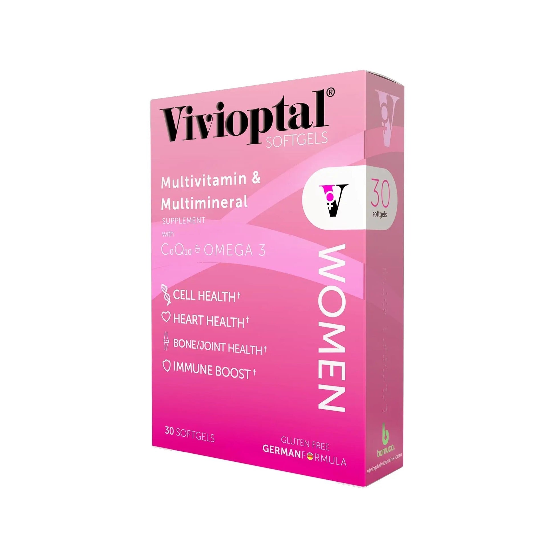 Vivioptal Women, 30 Capsules, CoQ10 & Omega-3, Multivitamin & Multimineral, Gluten Free, German Formula Vivioptal Vitamins uk supplements