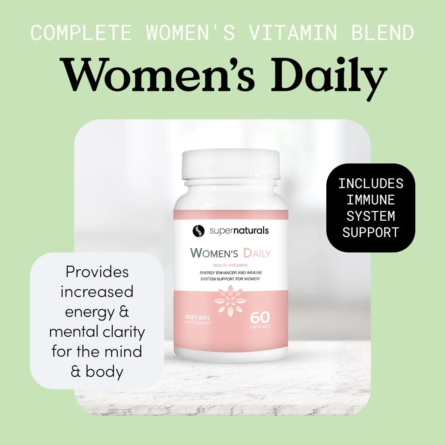 Super Naturals Health, Multivitamin for Women, Immune Defense Supplement Multivitamin Capsules, Vegan Supplements for Women - 60 Capsules JLM NUTRITIONALS uk supplements