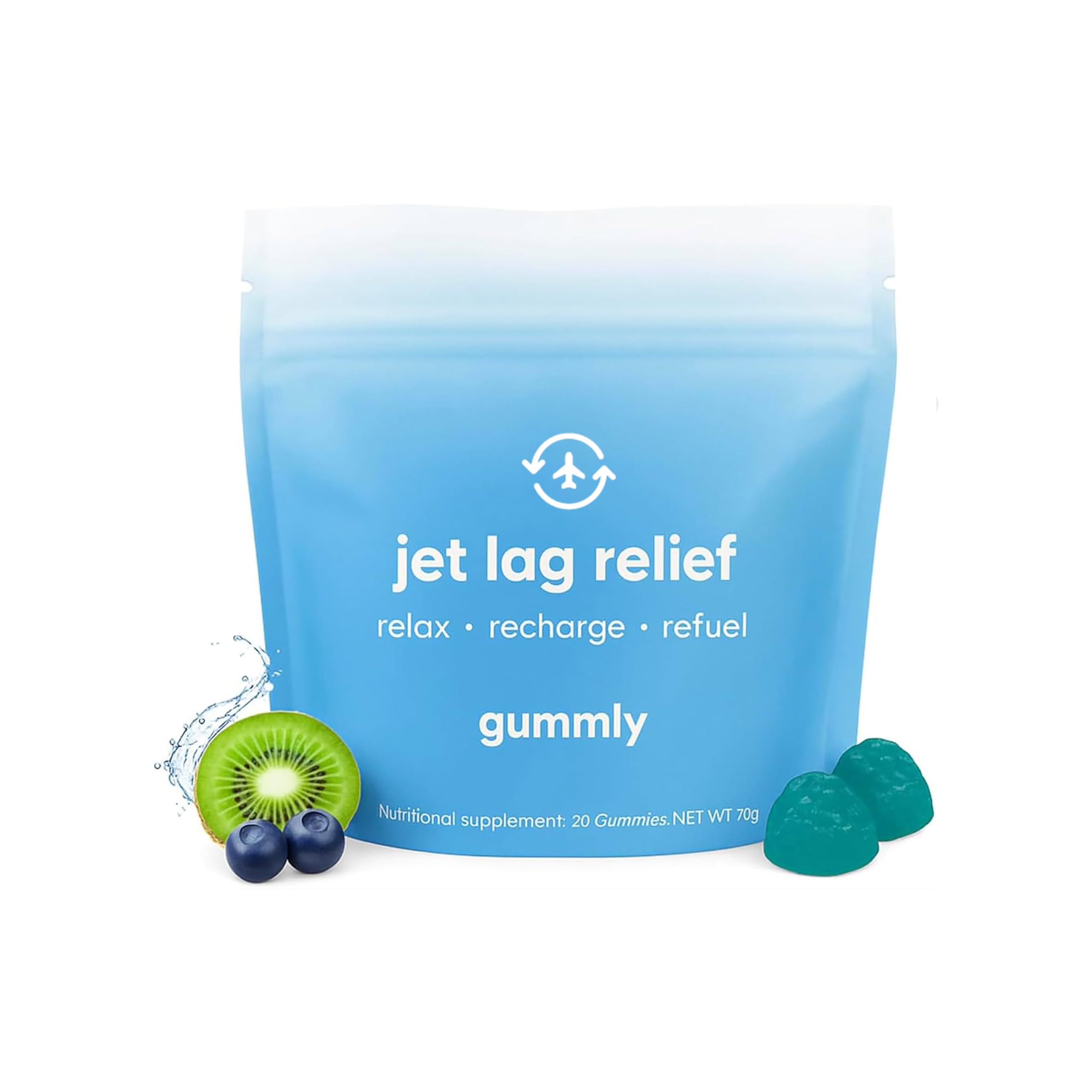Jet Lag Remedy for Travel Gummies • No Jet Lag Pills Alternative • Travel Essentials • Support Adjustment to Time Zones and Circadian Rhythm • Delicious Tropical Berry Flavor • 20 Gummies 3-5 Trips Gummly uk supplements
