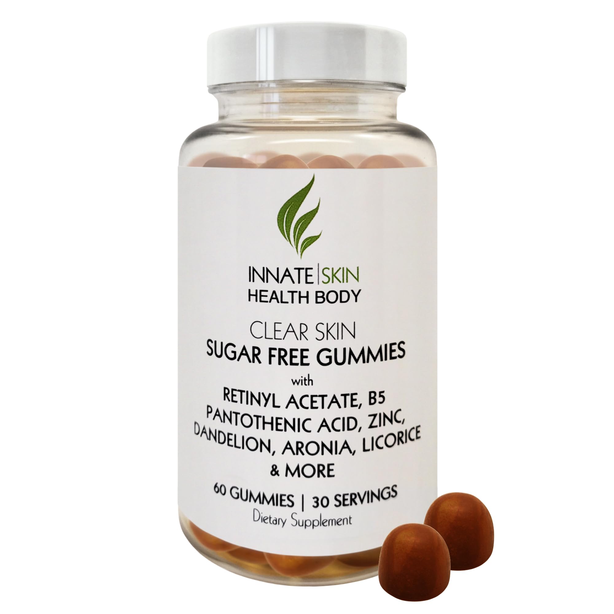 Innate Skin Health Body Clear Skin Acne Gummies - Complexion Supplement, Pantothenic Acid & Antioxidants, Vitamins 60 Count Innate Skin uk supplements