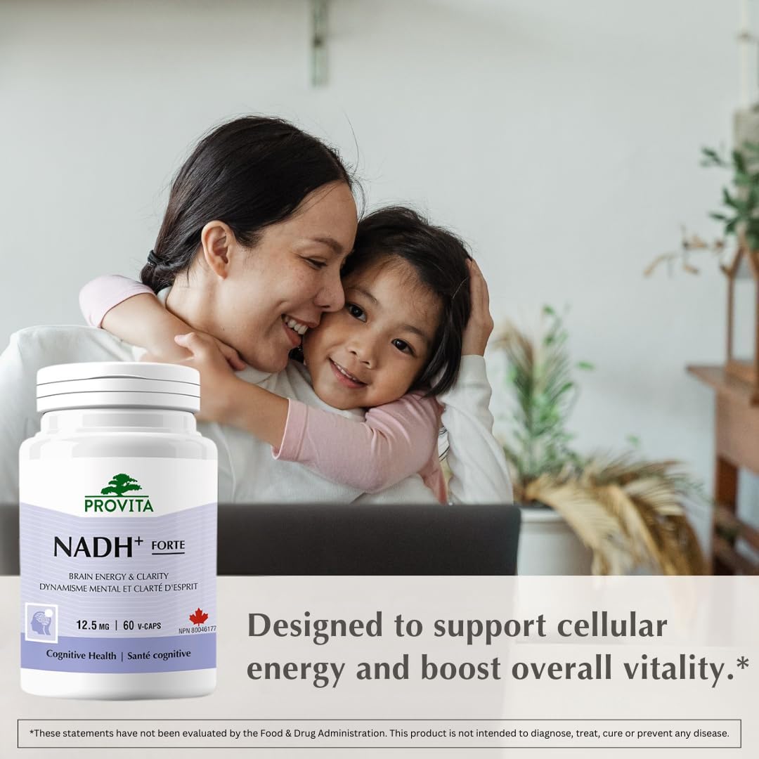 PROVITA NADH+ Forte | Cognitive Support Supplement with NADH, Coenzyme Q10 & Chlorophyll | Energy Support, Focus, Mental Clarity & Brain Health | Vegan Capsules | High Absorption Cellular Formula PROVITA uk supplements