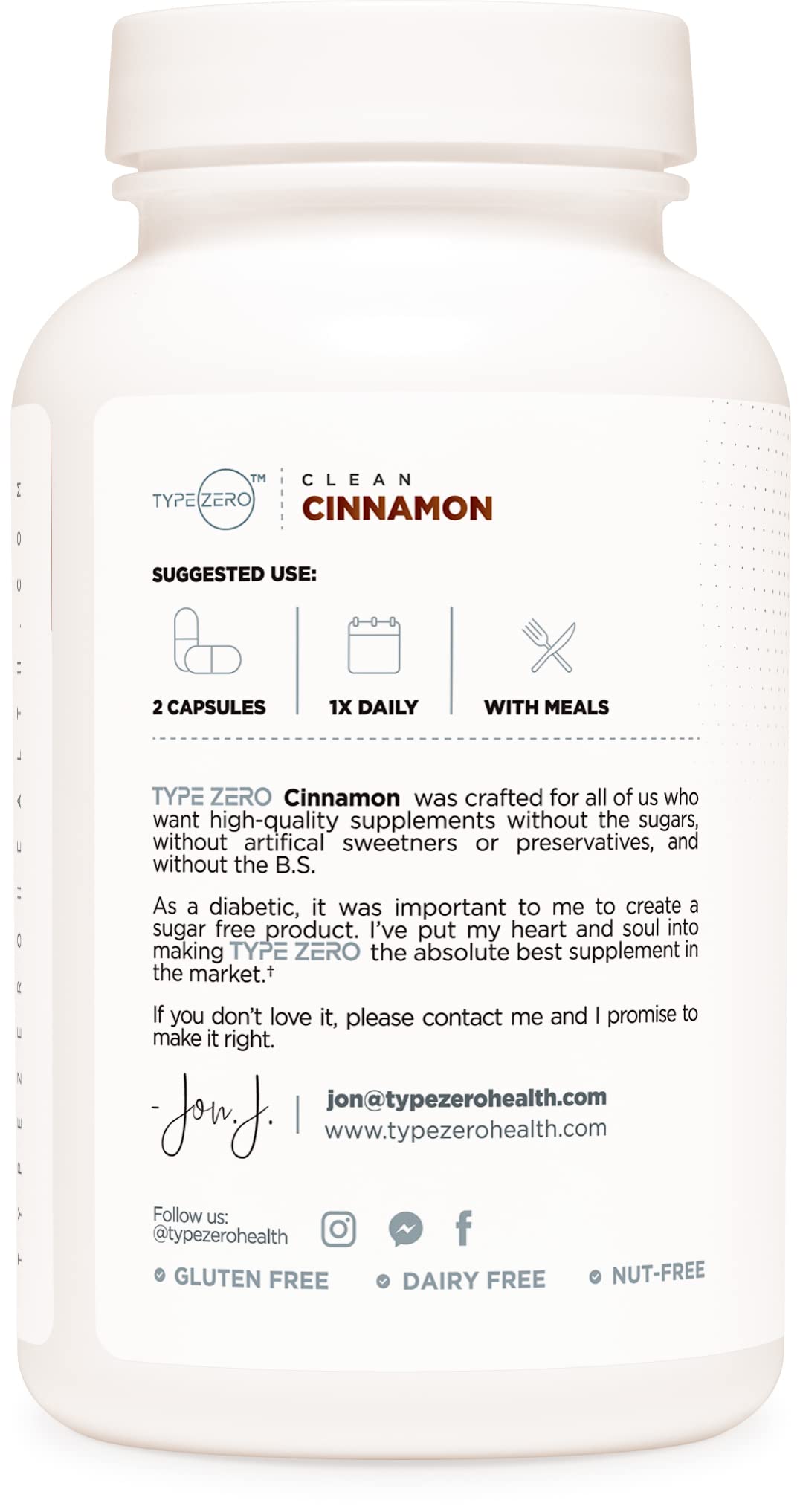Type Zero Ceylon Cinnamon Capsules (1200mg | 120 Capsules) - Natural, Non-GMO, Gluten Free, Organic Cinnamon Bark Supplement Type Zero uk supplements