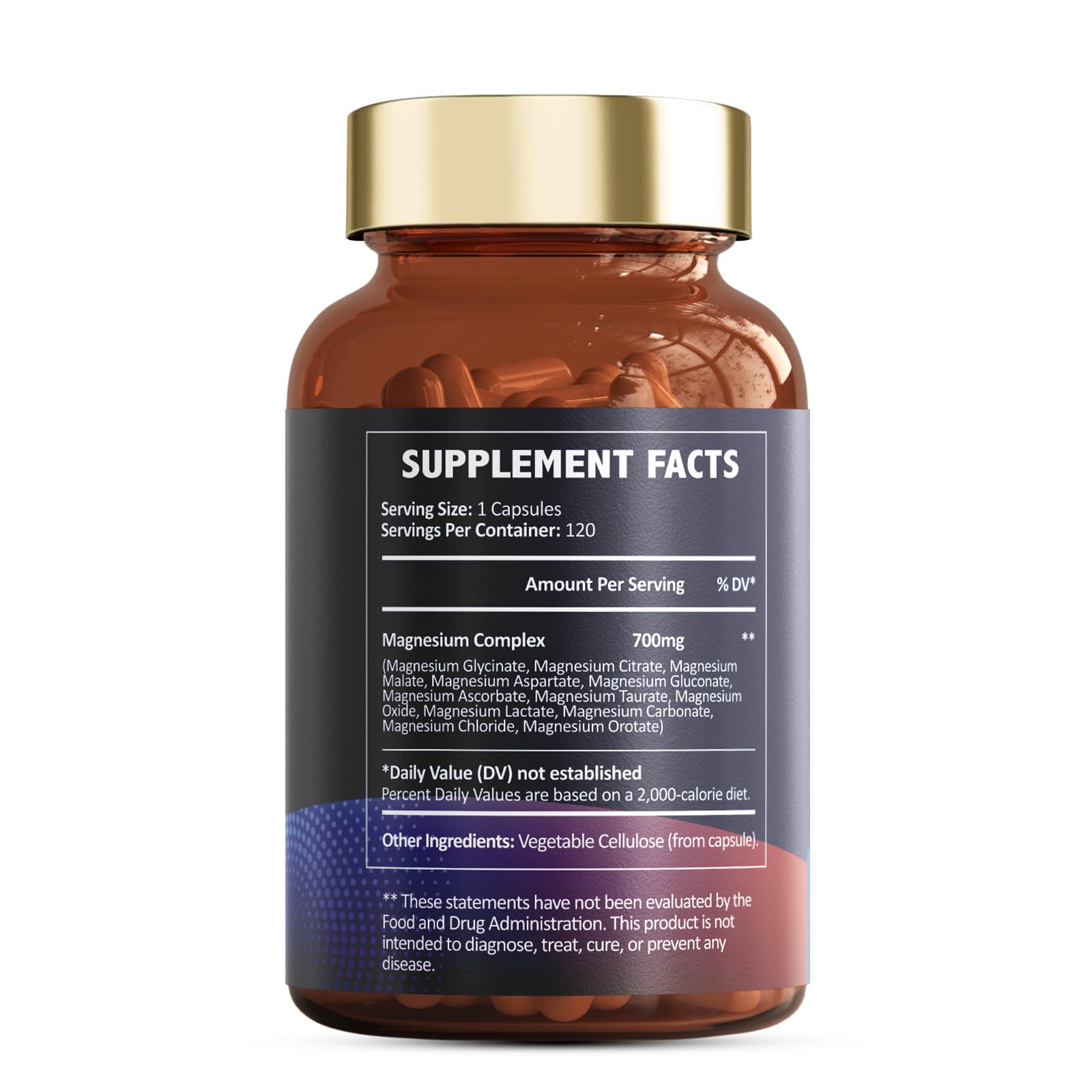 Magnesium Complex 700mg 12 in 1 Magnesium Supplement with Glycinate Citrate Malate Oxide Taurate Aspartate Orotate Magnesium Relaxation,Muscle,Heart Support, Vegan 120 Capsules 2PK Totaria uk supplements