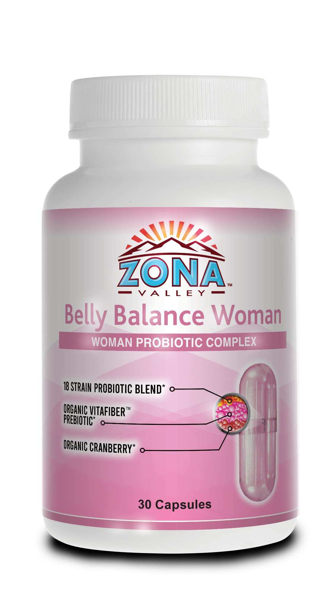 Zona Valley Belly Balance Woman 30 Capsules - Prebiotic and Microencapsulated probiotic Zona Valley uk supplements