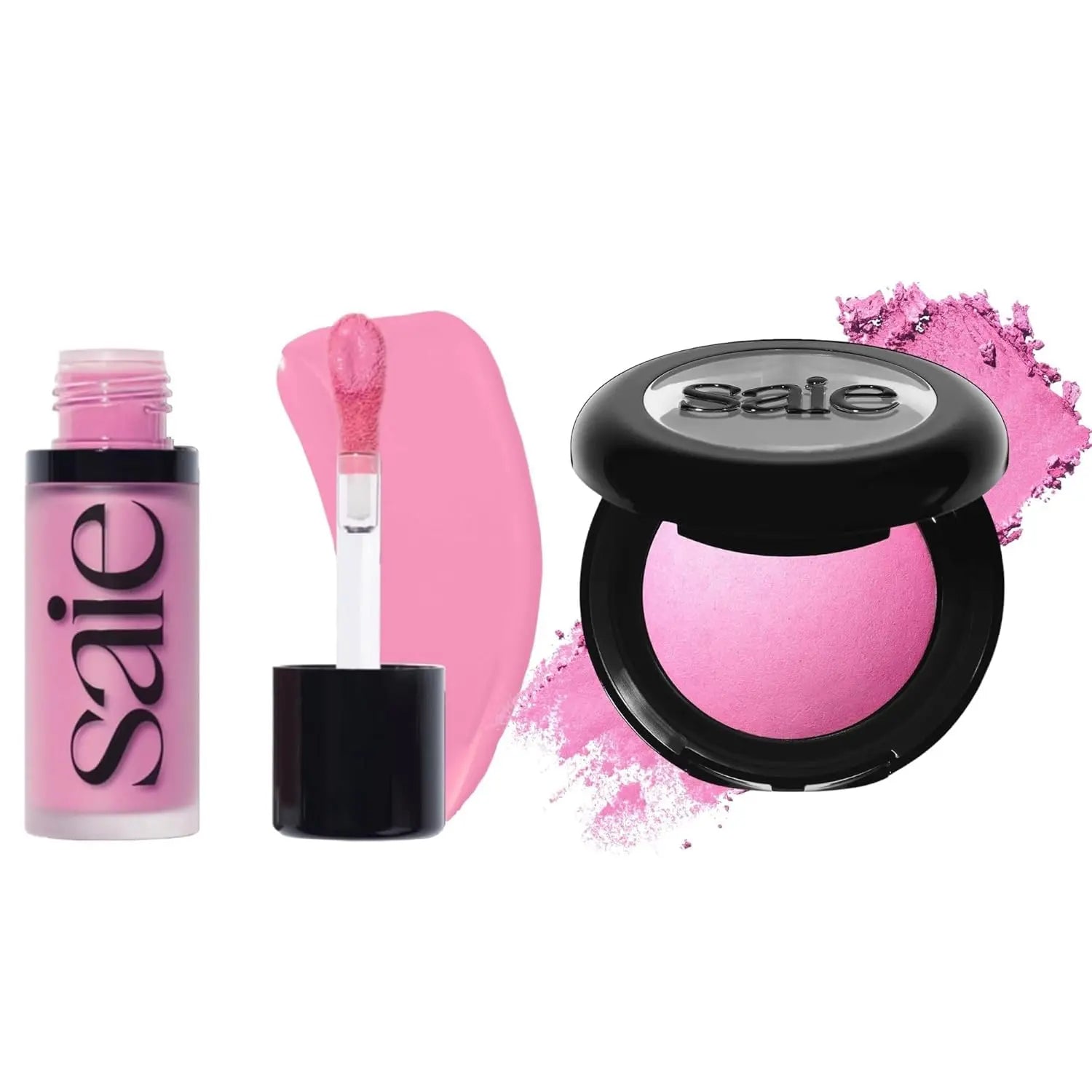 Saie Cheek Flush Duo - Dew Liquid Blush (.40 oz, Baby), SuperSuede Baked Powder Blush (.01 oz, Bella) - Layerable, Skin-Nourishing Blushes for a Seamless Radiant Finish Saie uk supplements