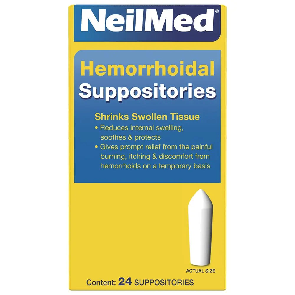 NeilMed Hemorrhoidal Suppositories, Shrinks Swollen Tissue, Relief from Burning, Itching and Discomfort of Hemorrhoids, 24 Count NeilMed uk supplements