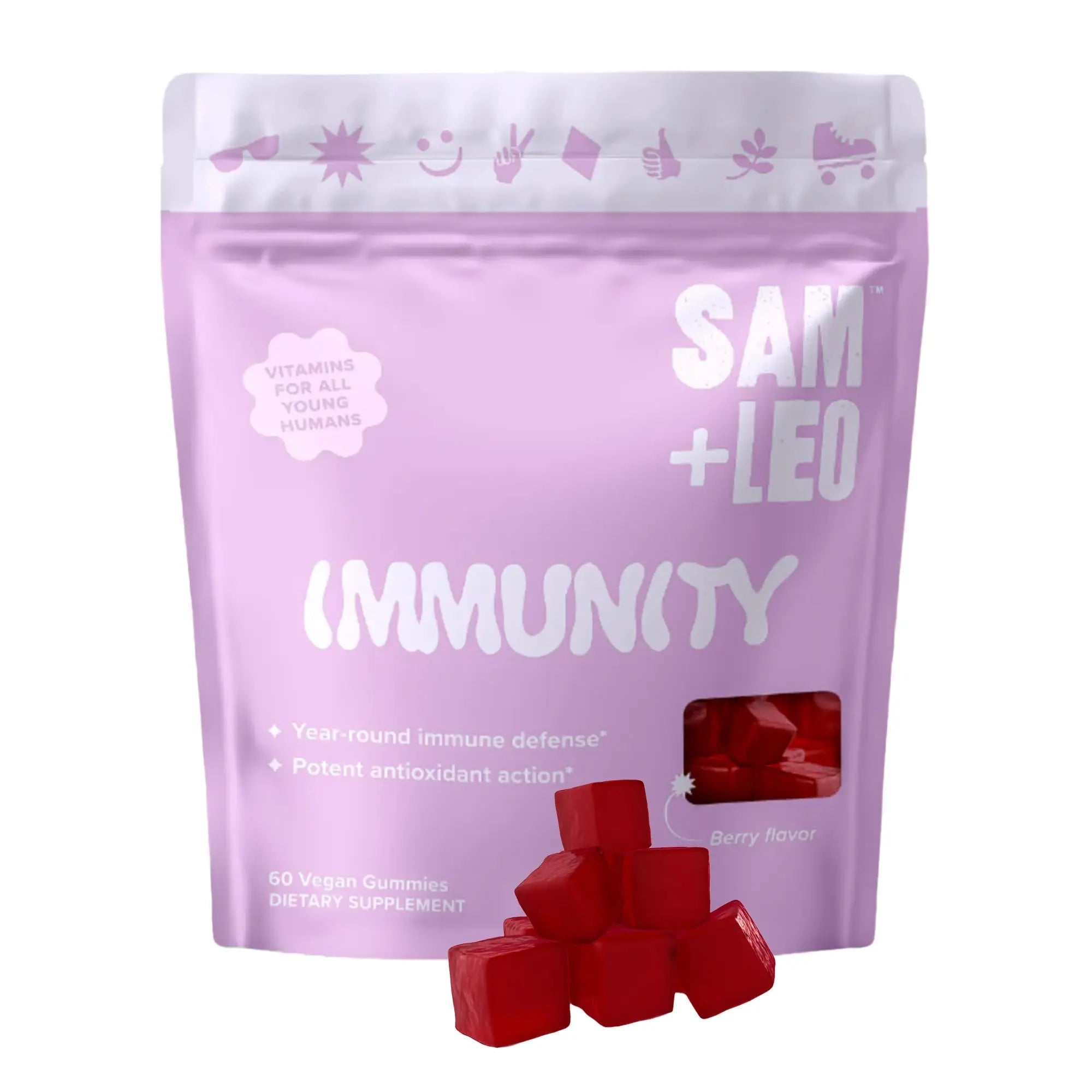 SAM+LEO Immunity Gummies with Elderberry, Echinacea, Zinc & Vitamin C for Kids & Teens – Immune Support Supplement Gummies | SAM+LEO uk supplements
