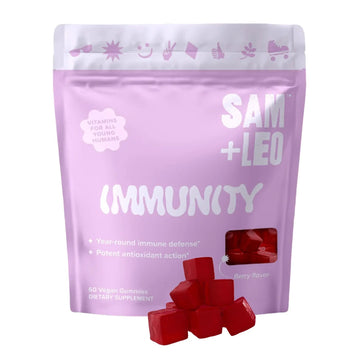 SAM+LEO Immunity Gummies with Elderberry, Echinacea, Zinc & Vitamin C for Kids & Teens – Immune Support Supplement Gummies | SAM+LEO uk supplements