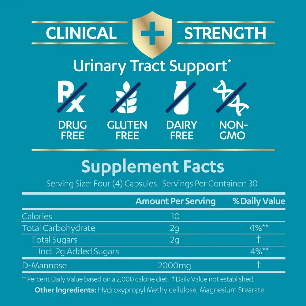 AZO D Mannose Urinary Tract Health, Cleanse, Flush & Protect The Urinary Tract, No.1 Pharmacist Recommended Brand, Clinical Strength, Non-GMO, 120 Count (Pack of 2) AZO uk supplements