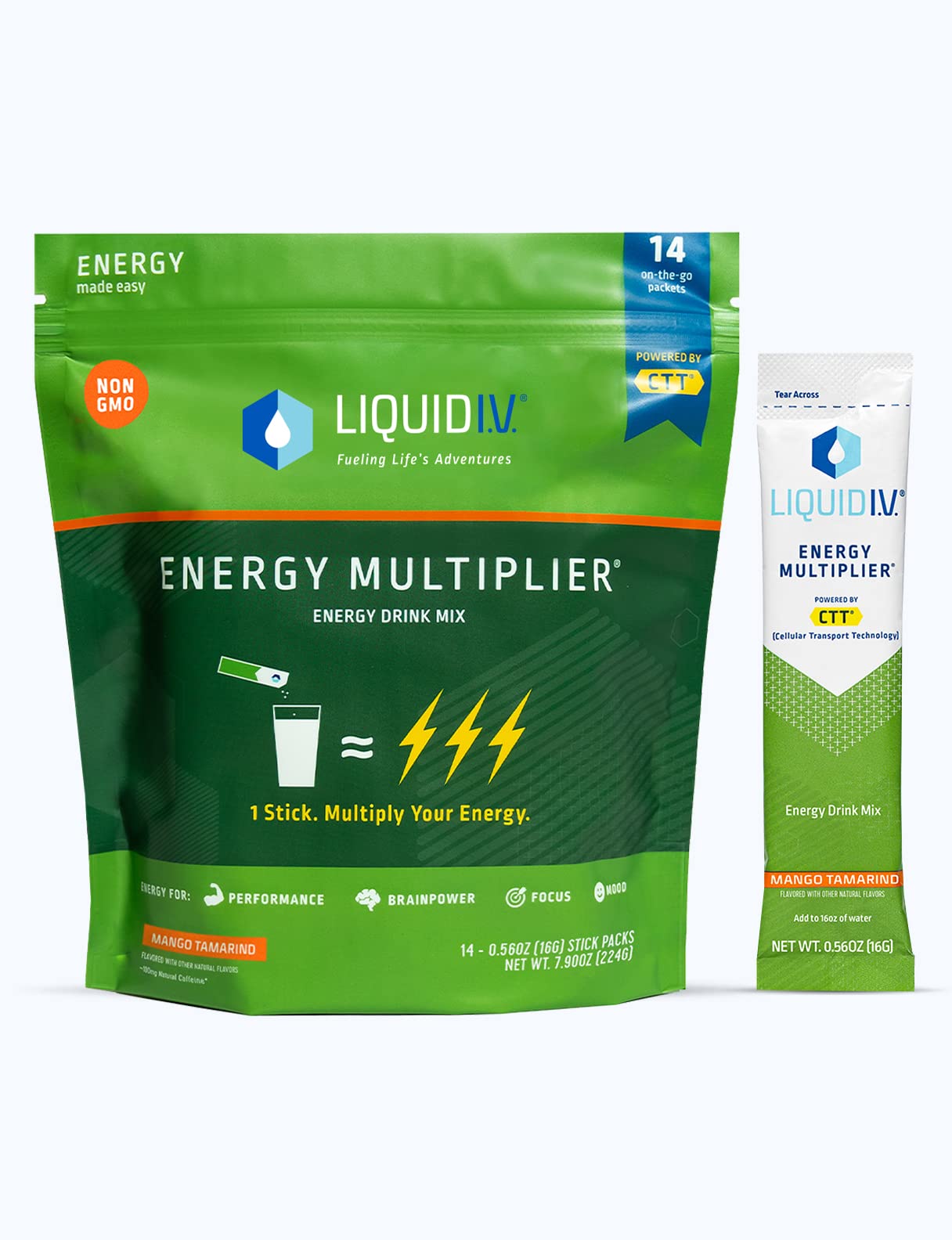 Liquid I.V. Hydration + Energy Multiplier - Mango Tamarind - Hydration Powder Liquid I.V. uk supplements