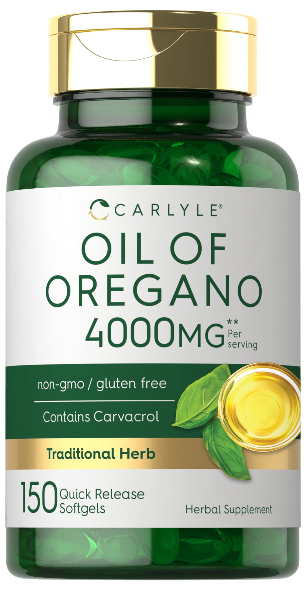Oregano Oil Extract | Max Potency | 150 Softgel Capsules | Non-GMO and Gluten Carlyle uk supplements