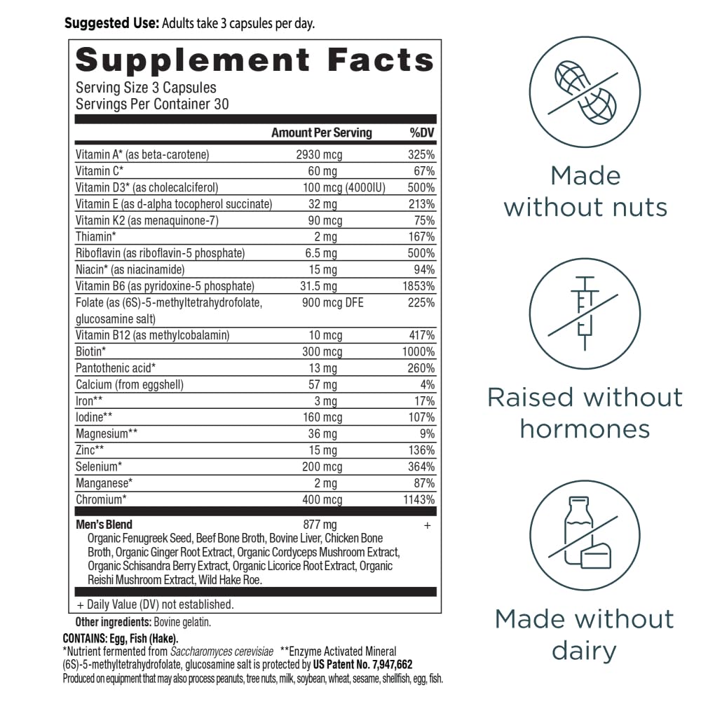 Ancient Nutrition Multivitamin for Men, Multi Men's, Methylated Vitamin D, C, E, B12, Zinc, Magnesium, Supports Healthy Immune System and Bone Health, 90 Ct Ancient Nutrition uk supplements