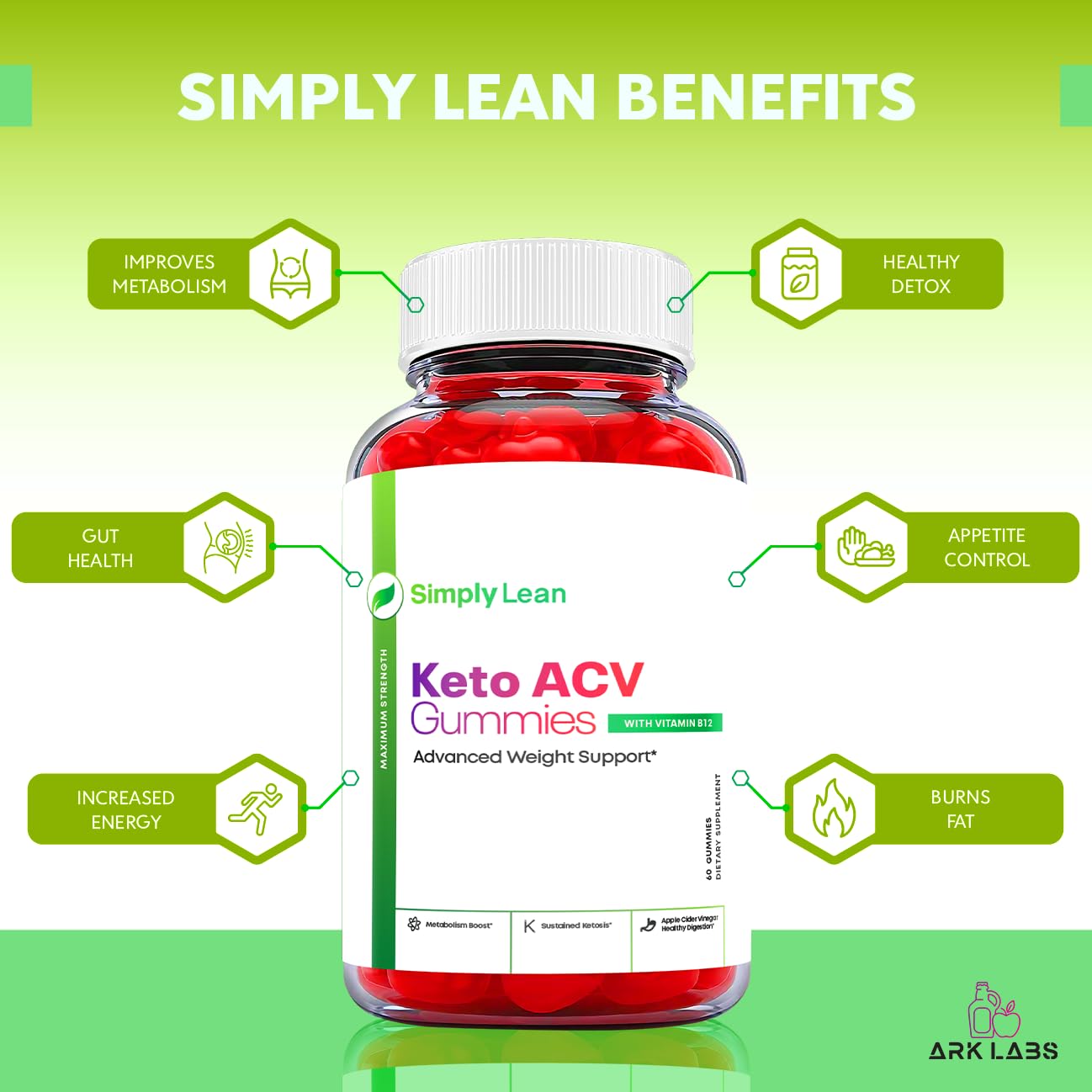 Ark Labs Simply Lean Keto Gummies, Simply Lean Gummies, Simply Lean ACV Gummies Ark Labs uk supplements