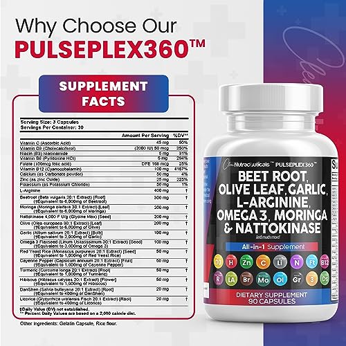 Beet Root Capsules 6000mg Olive Leaf 6000mg Nattokinase 4000 FU Clean Nutraceuticals uk supplements