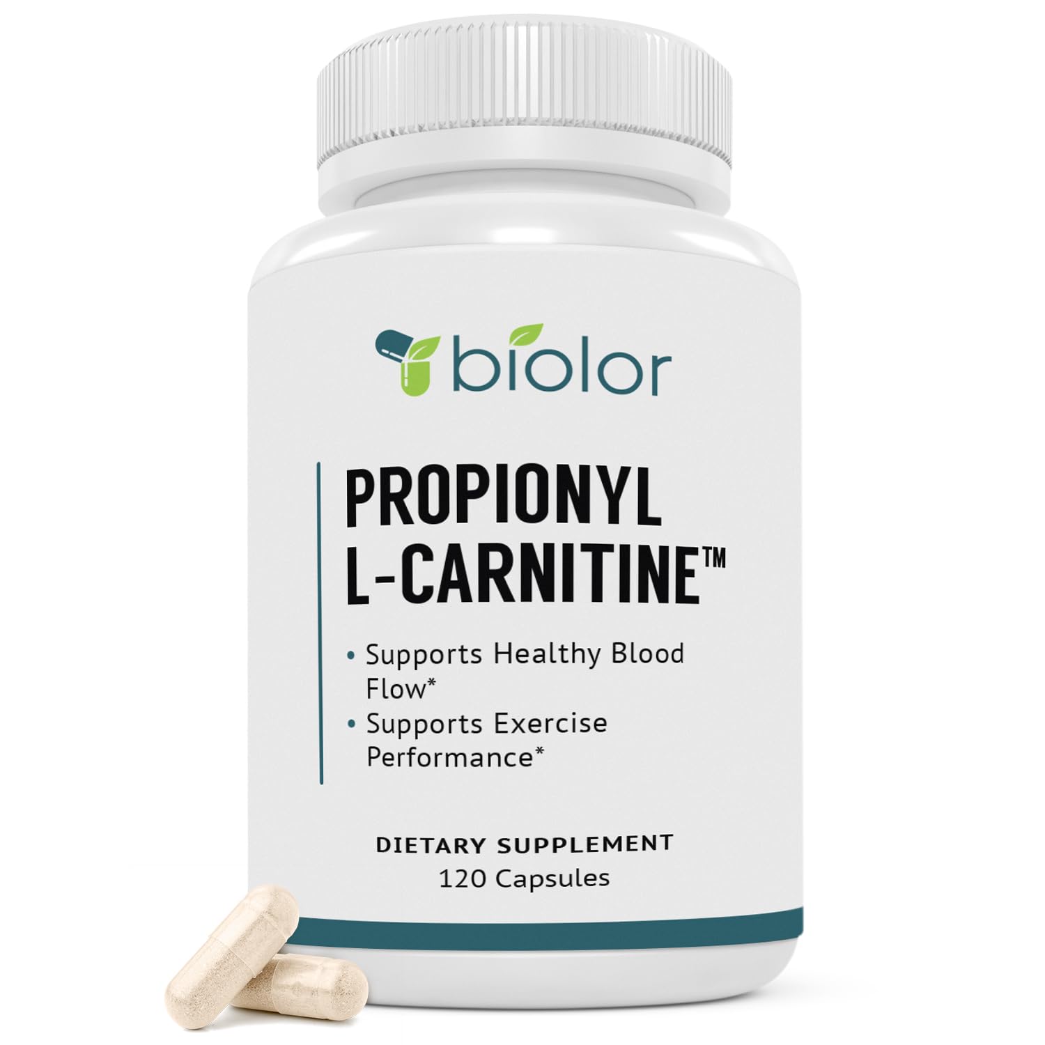 Biolor High Absorption Propionyl-L-Carnitine (PLCAR) No Artificial Fillers - Effective Propionyl L Carnitine HCL Supplement to Support Blood Circulation - 120 Capsules Biolor uk supplements