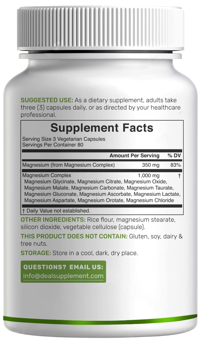 12‑in‑1 Magnesium Complex for Women 1,000 mg, 240 Vegetarian Capsules | Magnesium Glycinate, Citrate, Malate, Taurate, Orotate, Oxide & More | Chelated & Purified for Better Absorption DEAL SUPPLEMENT uk supplements