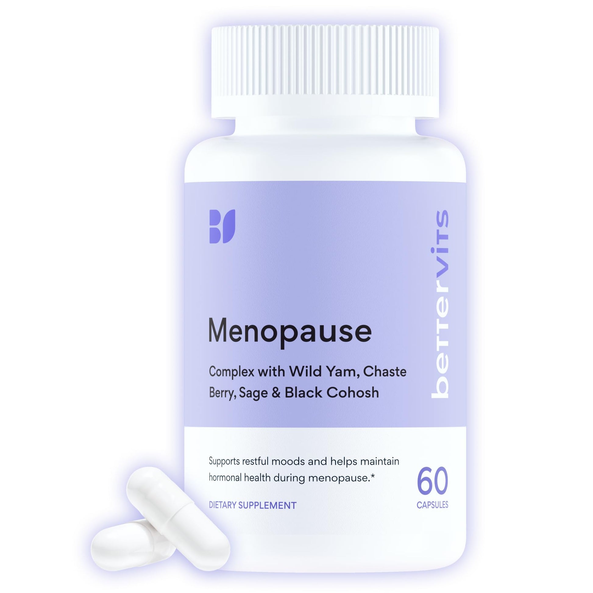 Bettervits Menopause Supplements for Women with Ashwagandha and Zinc | Hormone Balance Support with Vitamins D3 B6 B12 for Hot Flashes | Perimenopause Supplements for Monthly Wellness - 60 Capsules Bettervits uk supplements