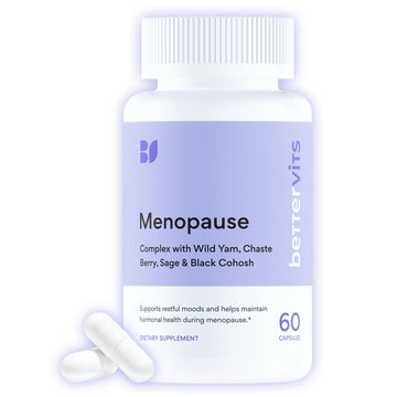 Bettervits Menopause Supplements for Women with Ashwagandha and Zinc | Hormone Balance Support with Vitamins D3 B6 B12 for Hot Flashes | Perimenopause Supplements for Monthly Wellness - 60 Capsules Bettervits uk supplements