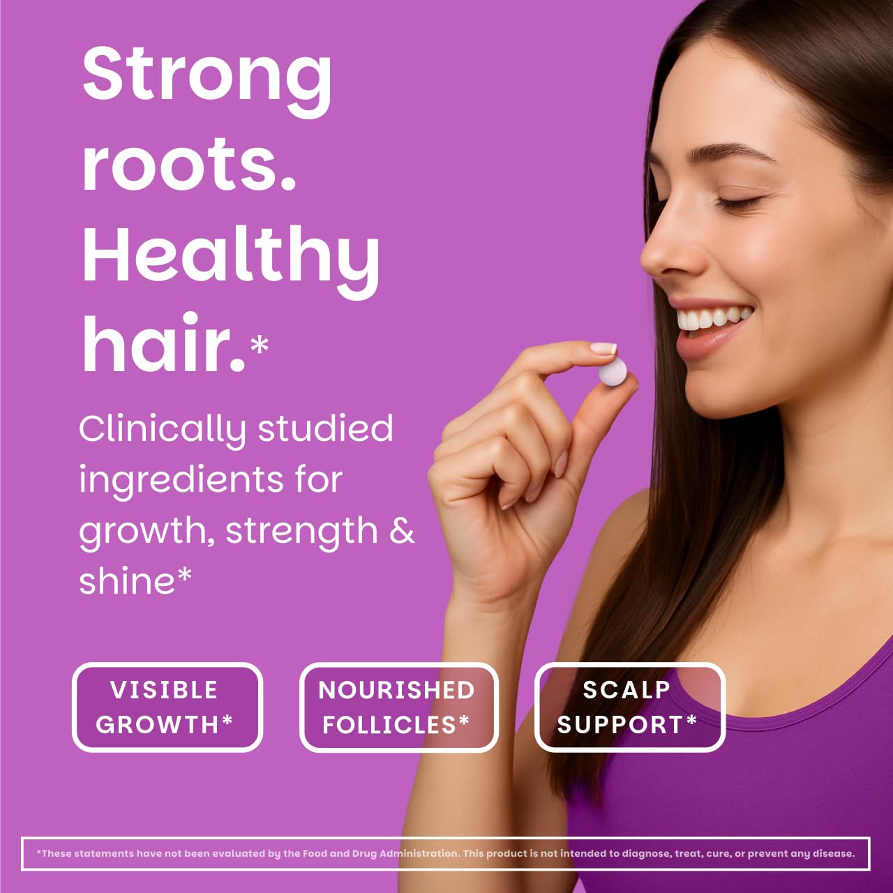 EZ Melts Hair Health Complete - Hair Supplement to Support Strength & Growth - Includes AnaGain Nu, Biotin, Apigenin, Bambo Silica & More - 60 Sublingual Tablets (30 Servings) EZ Melts uk supplements