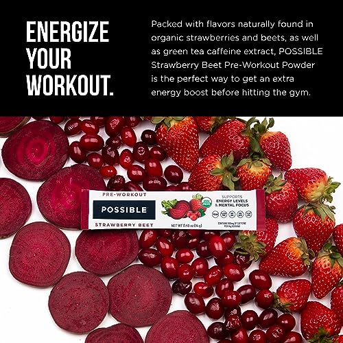 Possible Beet Pre-Workout - Strawberry Beet Flavor - Individually Wrapped Servings Possible uk supplements