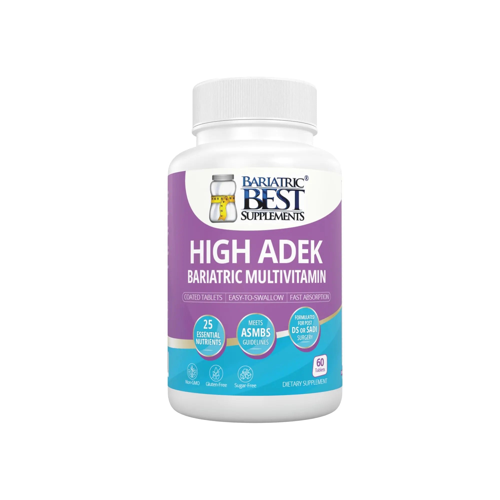 High A D E K Bariatric Multivitamin for Post DS/SADI Surgery, 25 Essential Nutrients for Post-Weight Loss Surgery, 60 Tablets Bariatric Best Supplements uk supplements