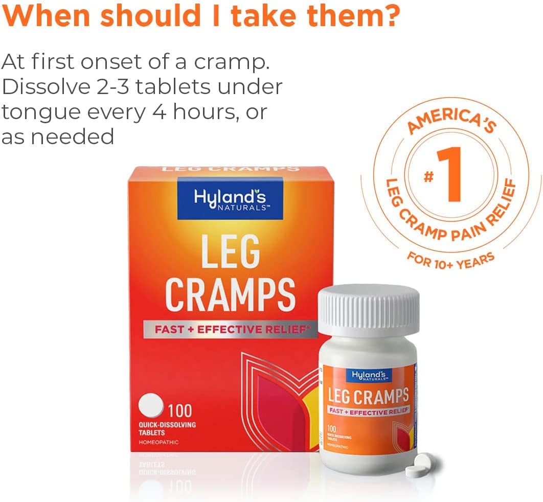 Bundle of Hyland's Leg Cramps Tablets, 100 Count and Leg Cramps PM Nighttime Formula, Natural Relief of Calf, Foot and Leg Cramps, 50 Count Hyland's uk supplements