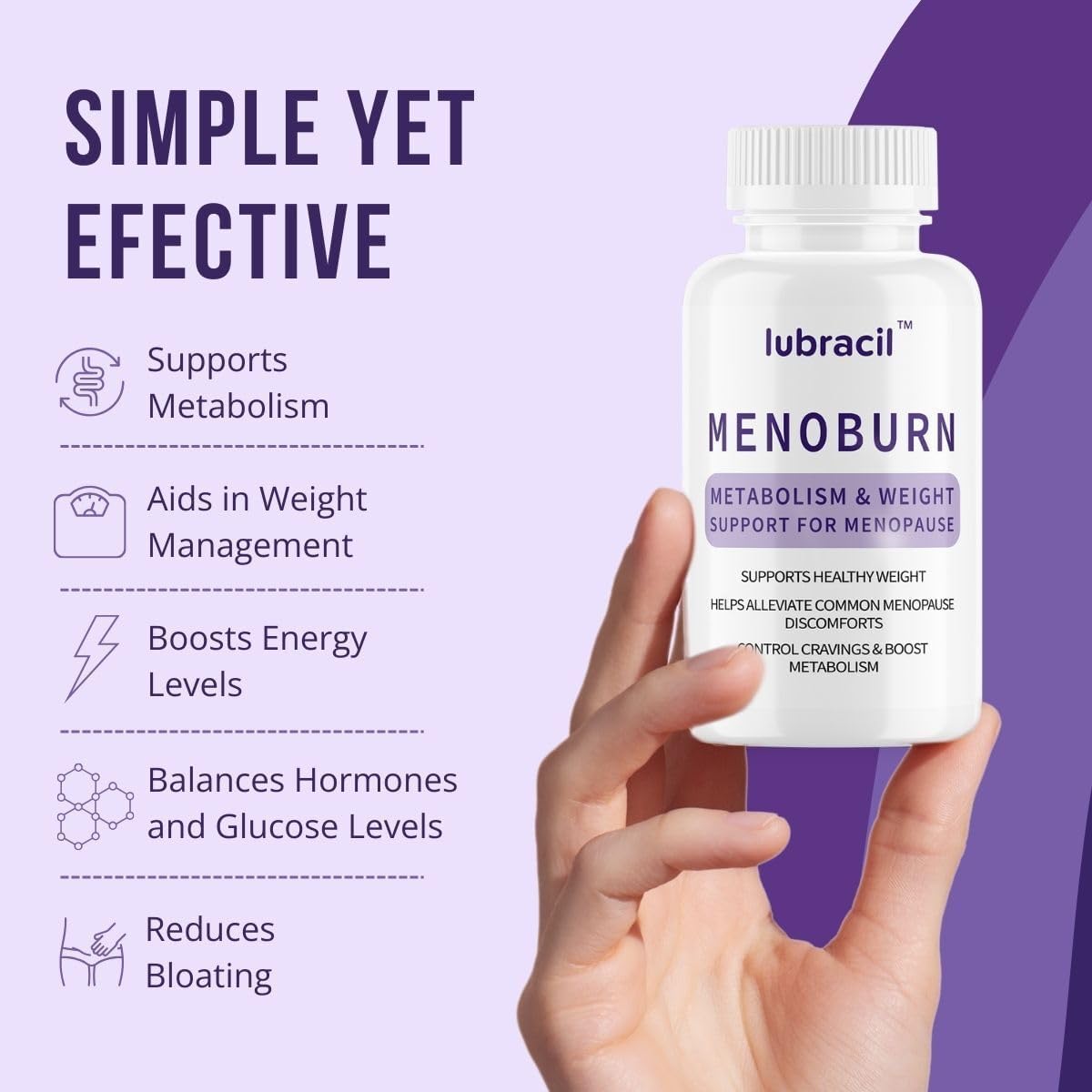 Lubracil Menoburn Perimenopause & Menopause Supplements for Women – Helps Metabolism, Estrogen & Wellness – Targets Hot Flashes, Bloating & Energy – 120 Count, 2 Pack Lubracil uk supplements